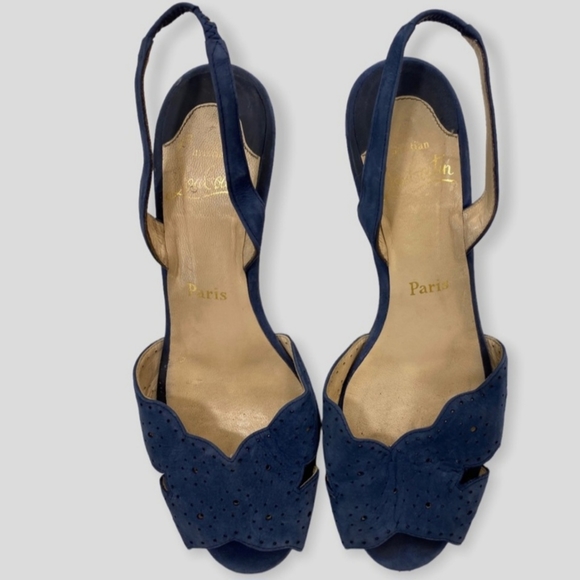 Christian Louboutin Shoes - Christian Louboutin Vintage Blue Suede Heel. Size 37.5 HEADED TO LAY FOR AUCTION